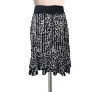 Boutique JUST JILL Batik Print Stretch Waist Skirt With Writing Artsy NEW XS